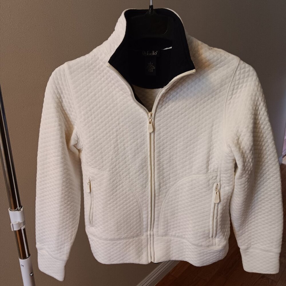 Rafaella,  Soft Full Zip, Quilted Jacket in Cream, size small